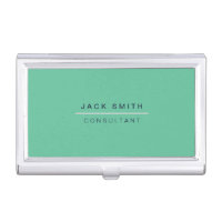Simple Modern Professional Turquoise Business Card Holder