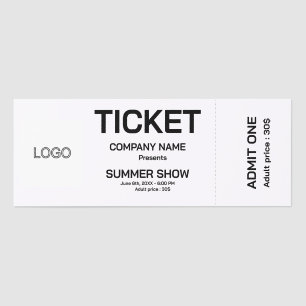 Simple modern professionnal show logo Event Ticket