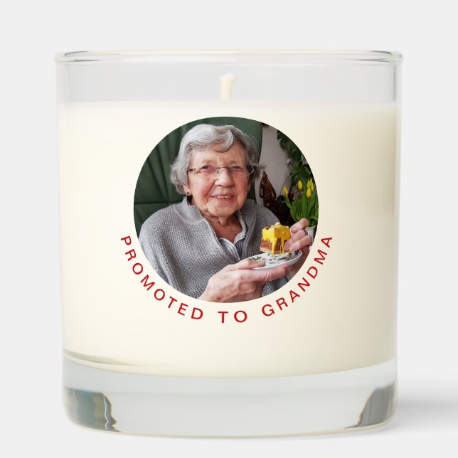 Simple Modern Promoted To Grandma Family Photo Scented Candle (Front)