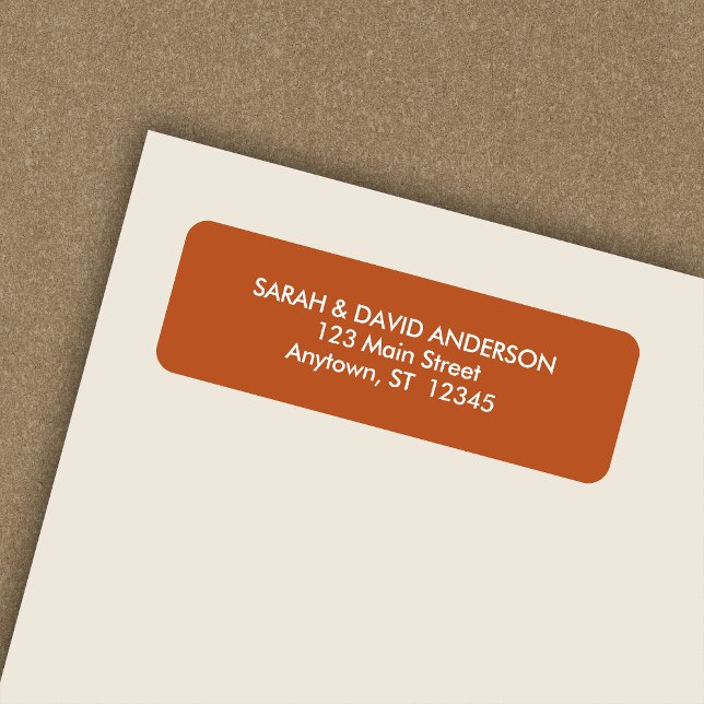 Simple Modern Pumpkin Orange Return Address Label (Creator Uploaded)
