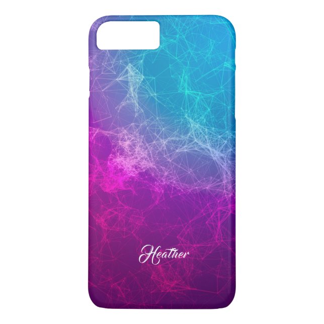 Simple Modern Purple & Blue Polygonal Background Case-Mate iPhone Case (Back)