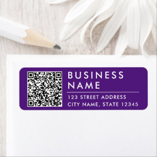 Simple Modern Purple Company Business Web QR Code Label