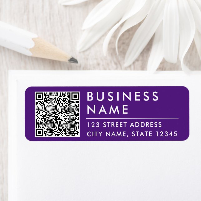 Simple Modern Purple Company Business Web QR Code Label (Insitu)