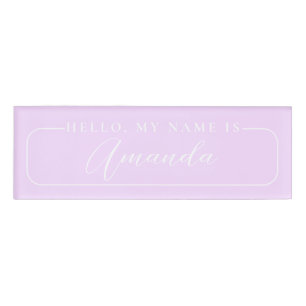 Simple Modern purple elegant Wedding Blank Name Tag