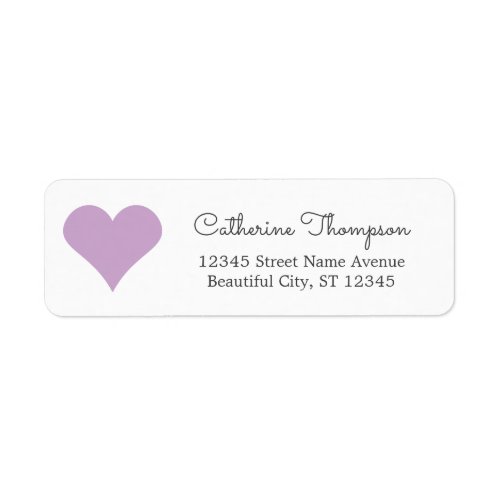 Simple Modern Purple Heart Girly Script Name Label