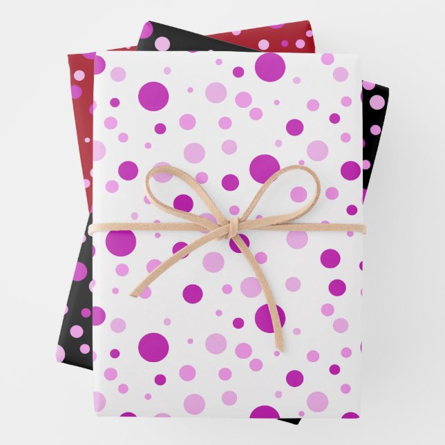 Simple Modern Purple Lilac Polka Dots  Wrapping Paper Sheets (In situ)