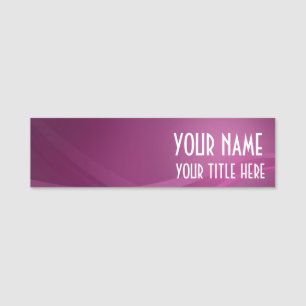 Simple Modern Purple Lilac Wave Name Tag