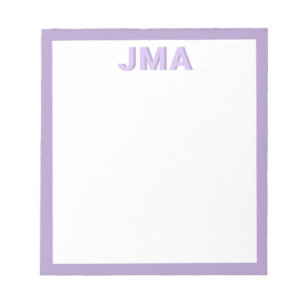 Simple Modern Purple Monogram Notepad