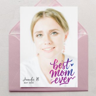 Simple Modern Purple Pink Best Mother Photo Script