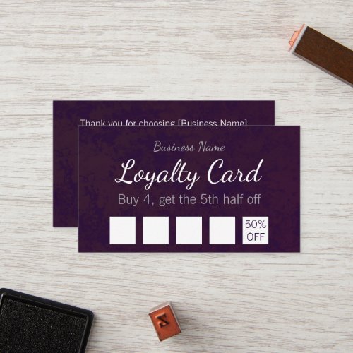 Simple Modern Purple Watercolor Overlay Business L Loyalty Card
