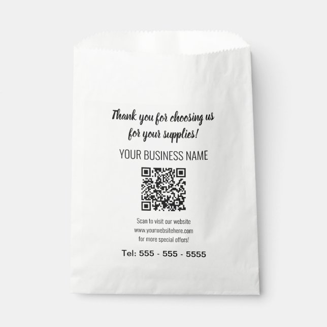 Simple Modern QR Code Favor Bags (Front)