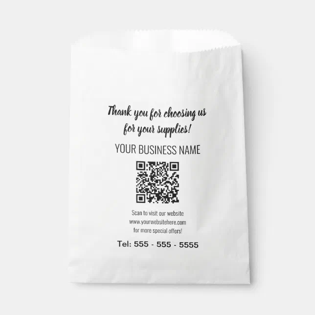 Simple Modern QR Code Favor Bags | Zazzle