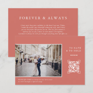 Simple Modern QR Code | Letter to Bride Photo Thank You Card