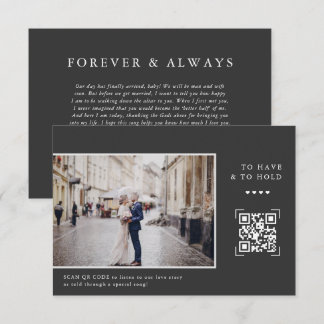 Simple Modern QR Code | Letter to Groom Photo Thank You Card