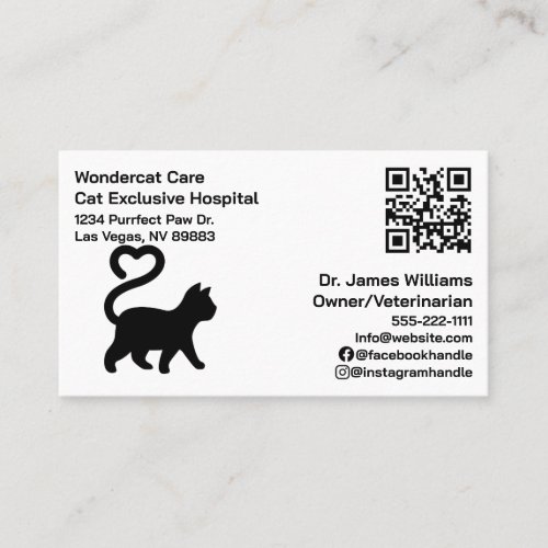 Simple  Modern  QR Code Veterinary Hospital  Business Card