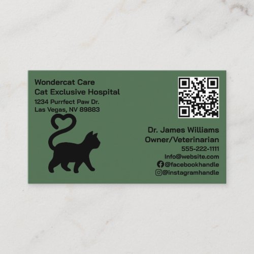 Simple  Modern  QR Code Veterinary Hospital  Business Card