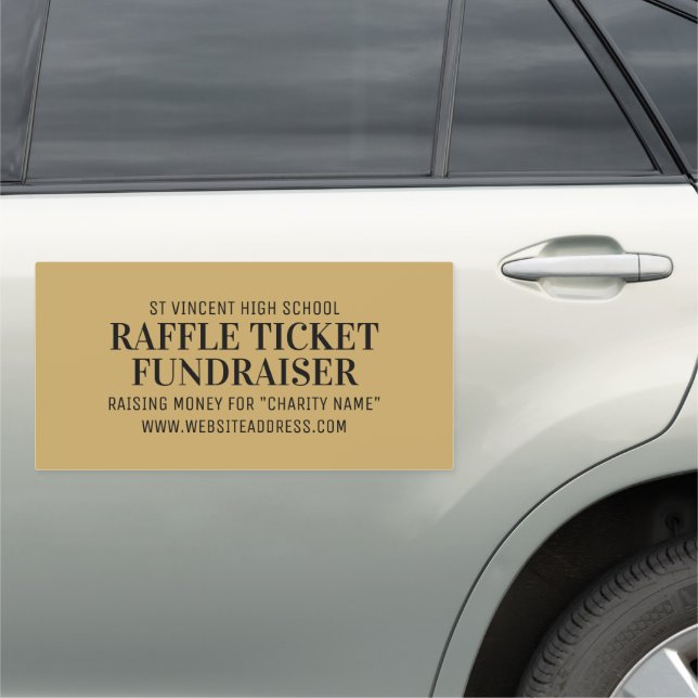 Simple & Modern, Raffle Ticket Fundraiser Car Magnet (In Situ)