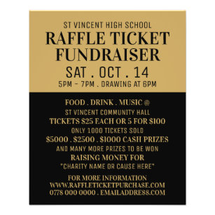 Simple & Modern, Raffle Ticket Fundraiser Event Flyer