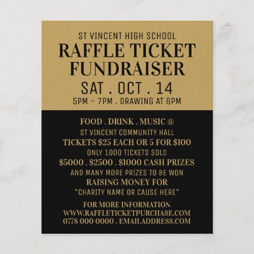 Simple  Modern Raffle Ticket Fundraiser Event Flyer