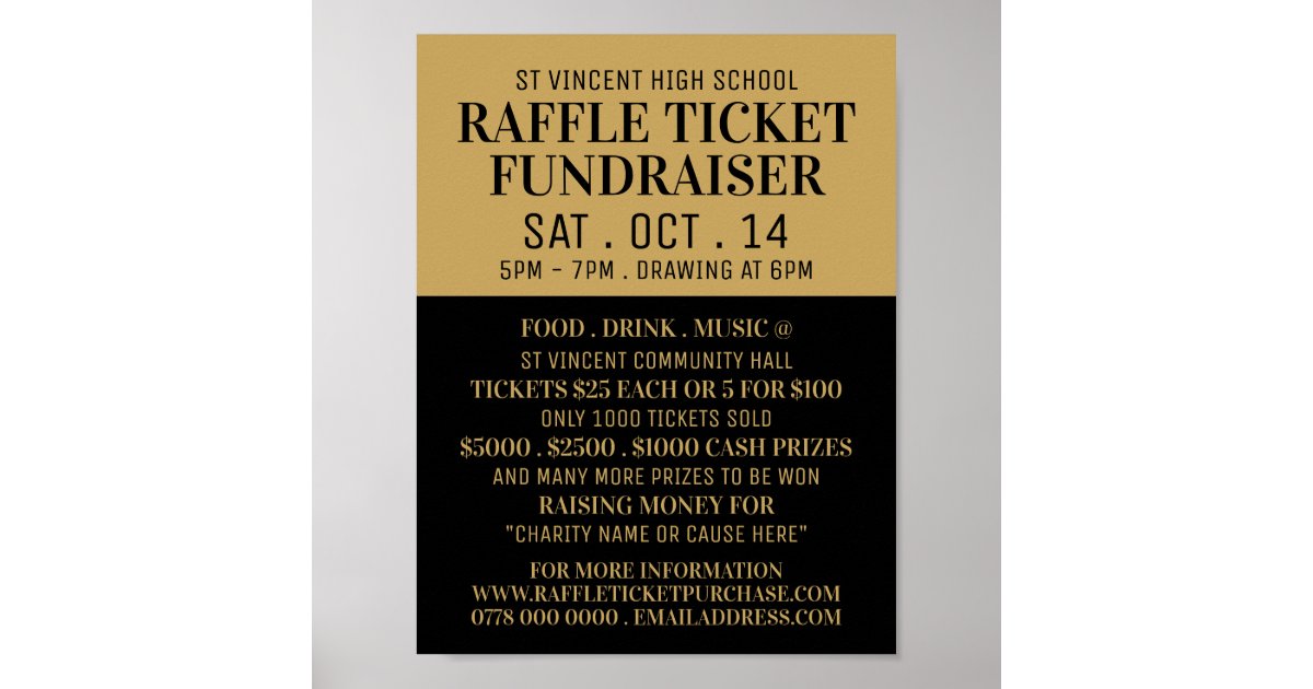 Modern Raffle Sign Simple & Modern, Raffle Ticket Fundraiser Event Poster | Zazzle