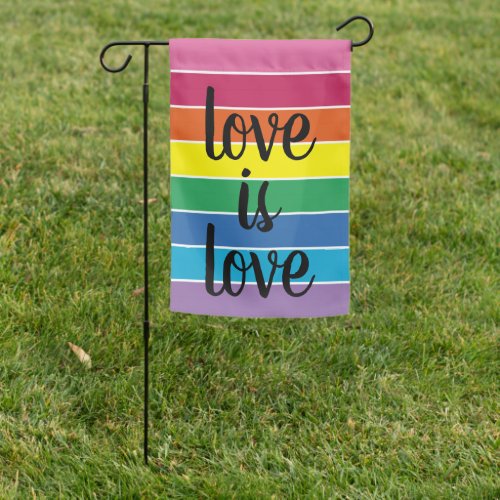 Simple Modern Rainbow Colors Stripes Pattern Garden Flag