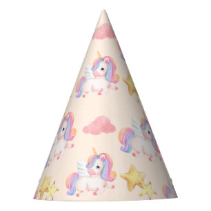 Simple Modern Rainbow unicorn birthday party Hat