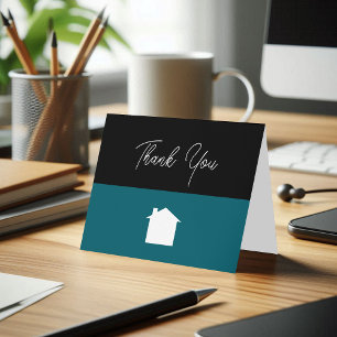 Simple Modern Realtor Construction Thank You Cards