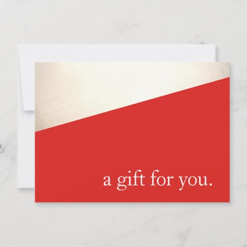 Simple Modern Red Gold Holiday Gift Certificate