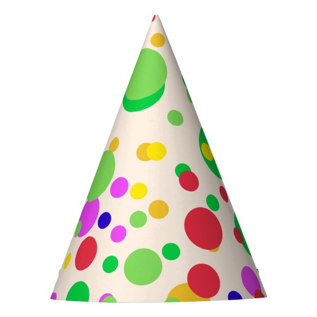 Simple Modern red green Polka dot birthday party Hat (Front)