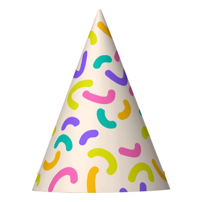 Simple Modern red green Sprinkle  birthday party Party Hat (Front)