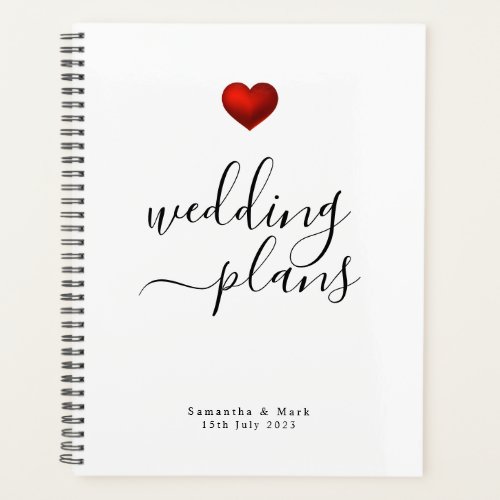 Simple Modern Red Heart Wedding Planner