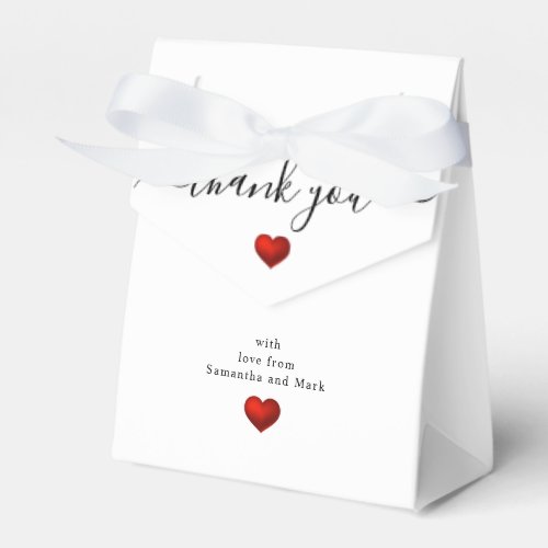 Simple Modern Red Heart White Wedding Favor Boxes