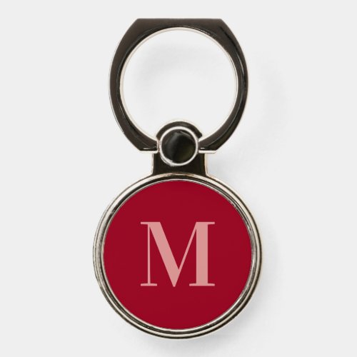 Simple Modern Red Monogrammed Phone Ring Stand