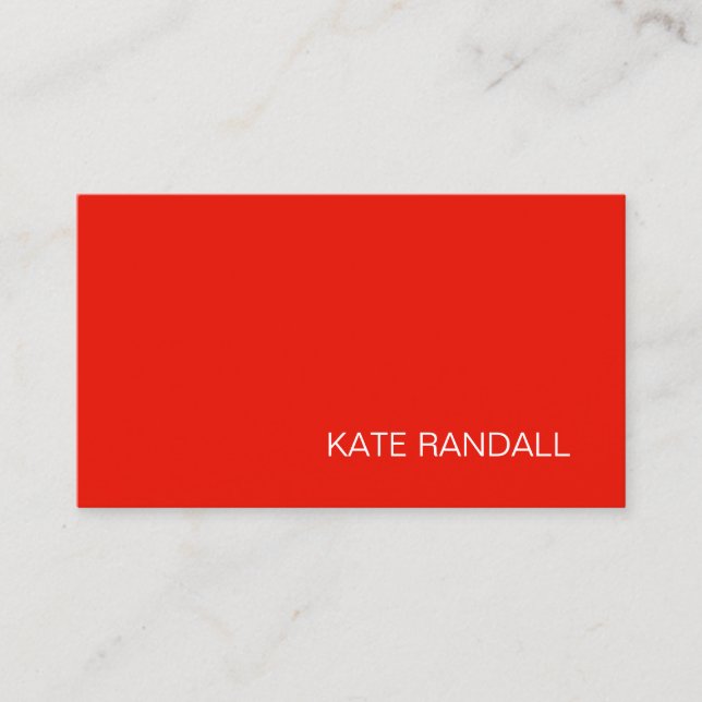 Simple Modern Red Professional Business Card (Front)