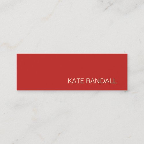 Simple Modern Red Professional Mini Business Card