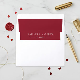 Simple Modern Red Wedding Envelope Liner