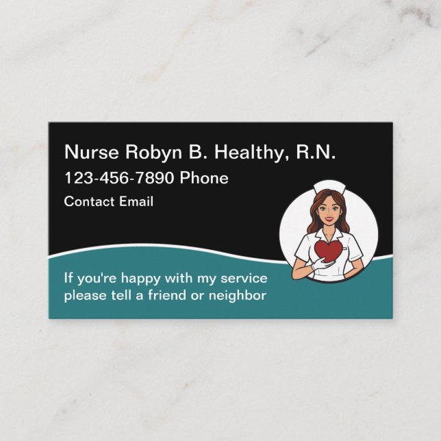 Simple Modern Registered Nurse Business Card (Front)