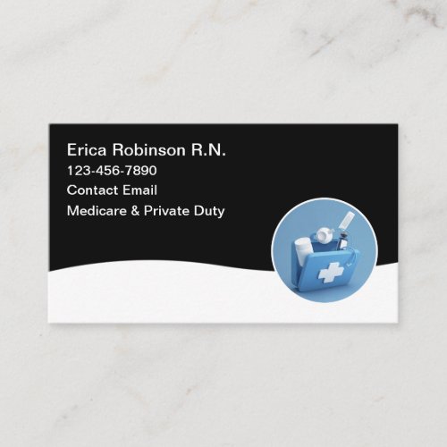 Simple Modern Registered Nurse Business Cards 