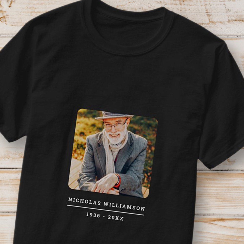 Discover Simple Modern Remembrance Memorial Custom Photo Personalized T-Shirt