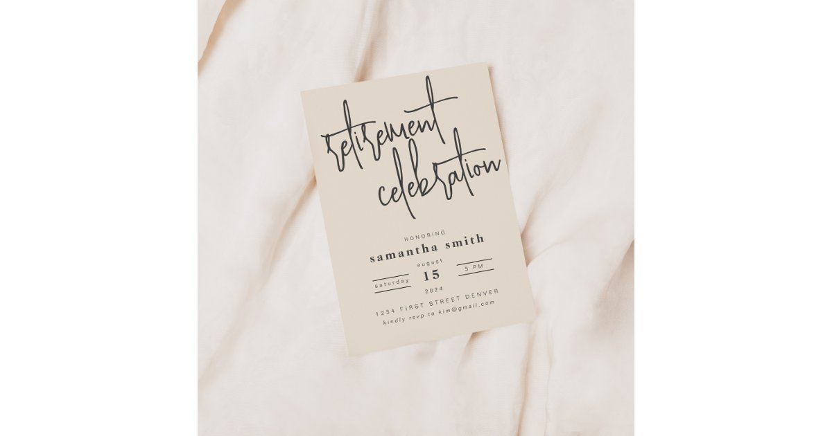 Simple Modern Retirement Party Invitation | Zazzle