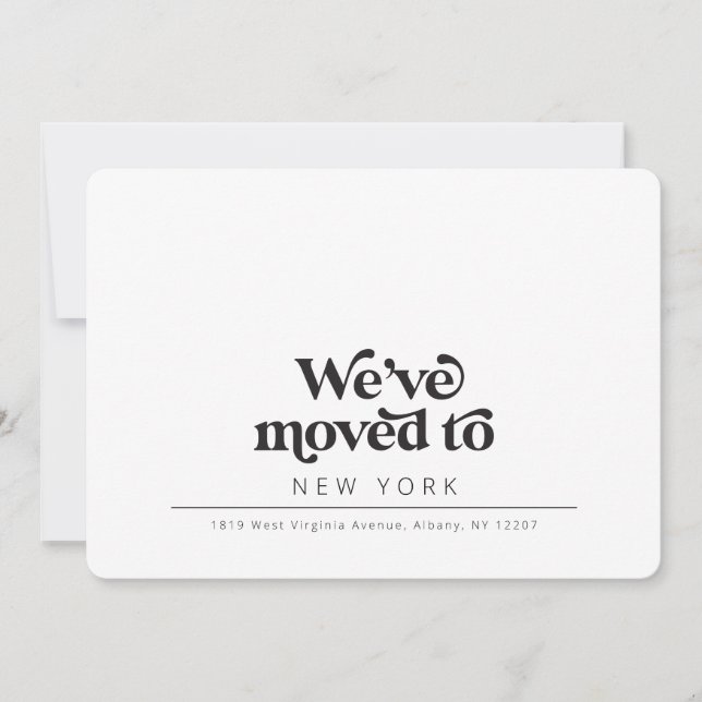 Simple Modern Retro Typography moving Announcement (Front)