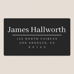 Simple Modern Return Address Black & White Labels