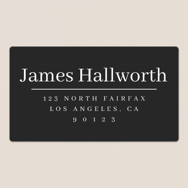 Simple Modern Return Address Black & White Labels (Creator Uploaded)