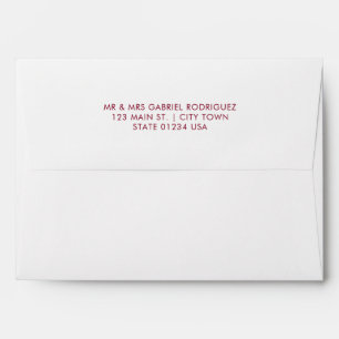 Simple Modern Return Address Burgundy Envelope