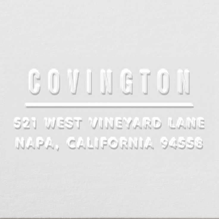 Simple Modern Return Address Embosser Zazzle