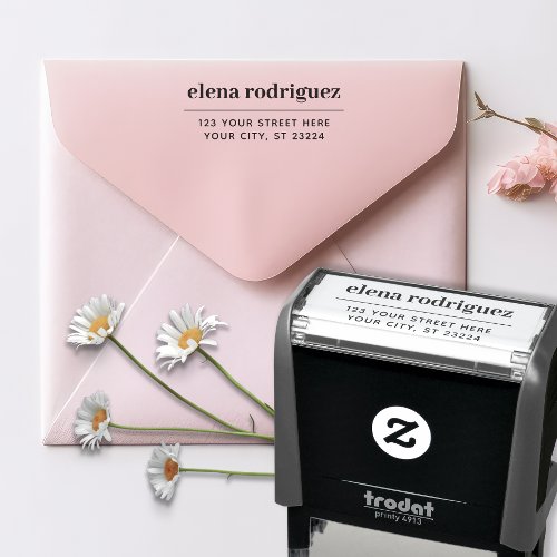 Simple Modern Return Address Self_inking Stamp