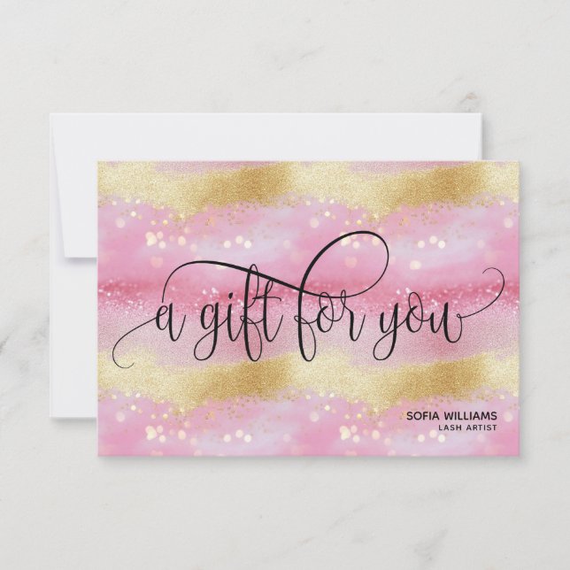 Simple & Modern Rose gold Certificate Gift Card (Front)
