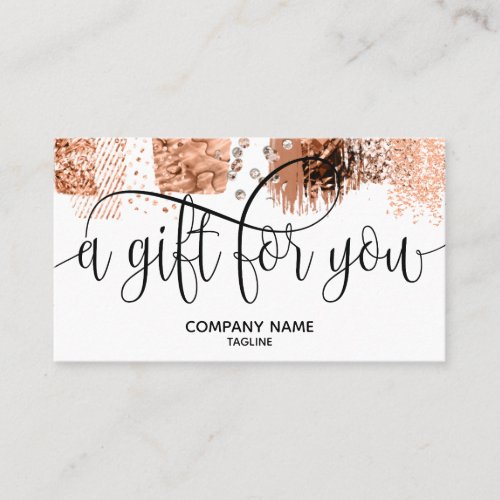 Simple  Modern Rose Gold Certificate Gift Card