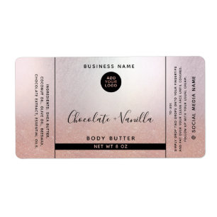 Simple modern rose gold glitter logo product labe label