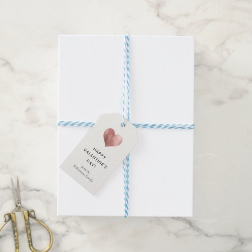 Simple Modern Rose Gold Heart Valentines Day Gift Gift Tags